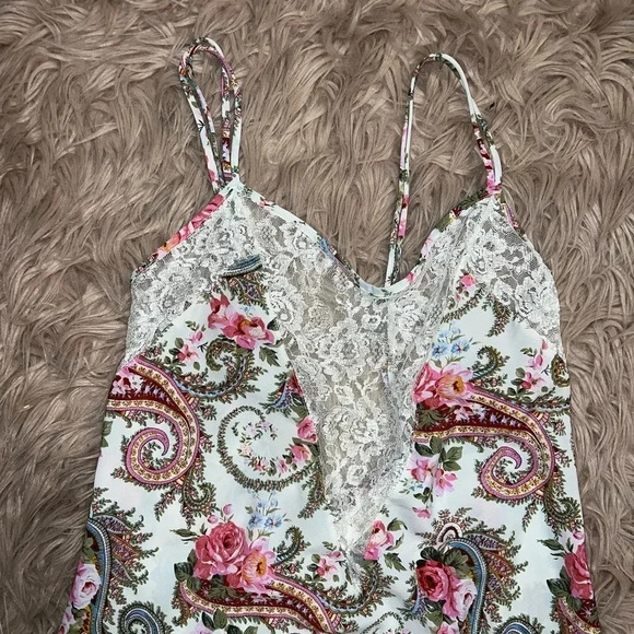 Vintage Victoria Secret Silk/ Polyester /Satin Paisley Lingerie Dress Medium - Picture 3 of 5